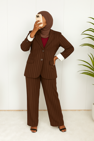 Tailleur femme rayé – Ensemble pantalon & veste élégant