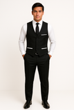 Tuxedo noir homme SUITMEN 3 pièces – look chic pour soirée et cérémonie