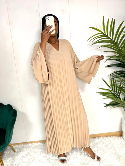 Abaya plissé manches évasées