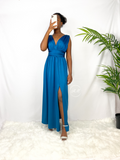 Robe demoiselle d'honneur bleu petrole