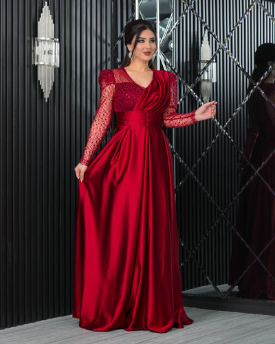 Robe de soirée bordeaux - Tina