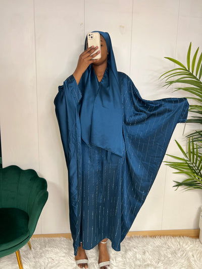 Abaya à Strass avec voile intégré