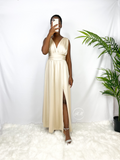robe de cocktail beige