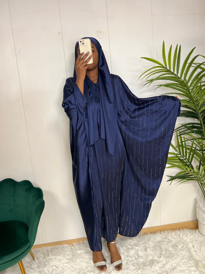 Abaya à Strass avec voile intégré