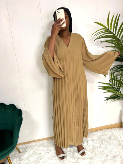 Abaya plissé manches évasées