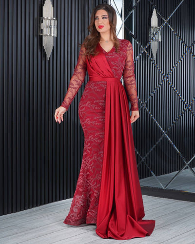 Robe de soirée bordeaux- Eliza