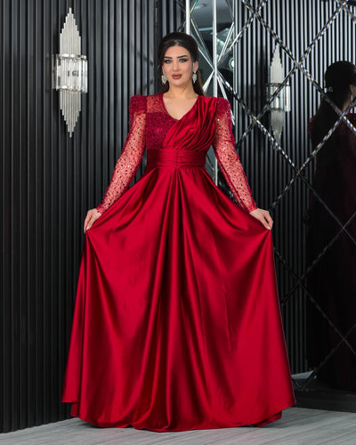 Robe de soirée bordeaux - Tina