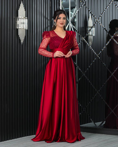 Robe de soirée bordeaux - Tina