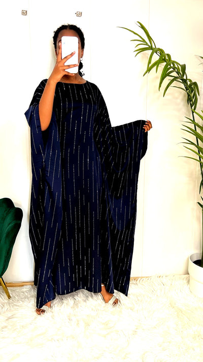 Abaya papillon à strass - Lila