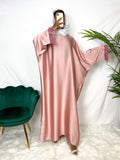 Abaya manche avec plumes