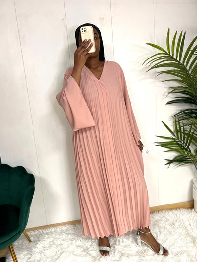 Abaya plissé manches évasées
