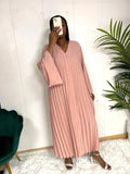 Abaya plissé manches évasées
