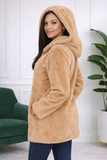 Manteau en fourrure synthétique à capuche – Taille unique