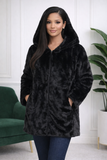 Manteau en fourrure synthétique à capuche – Taille unique