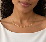 Collier personnalisé 4 ou 5 prénoms avec cœurs – Acier inoxydable