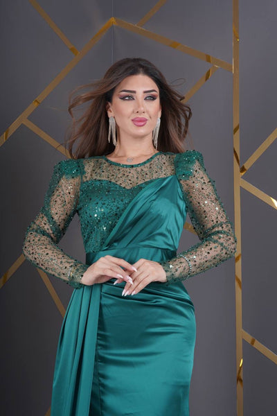 Robe de soirée verte - Lisa