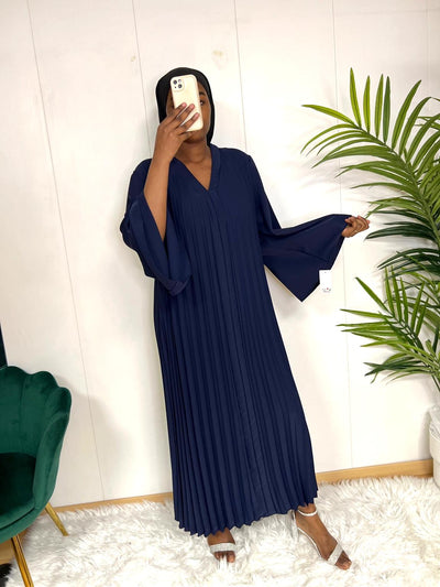 Abaya plissé manches évasées