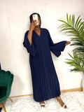 Abaya plissé manches évasées