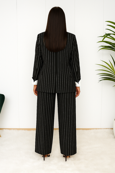 Tailleur femme rayé – Ensemble pantalon & veste élégant