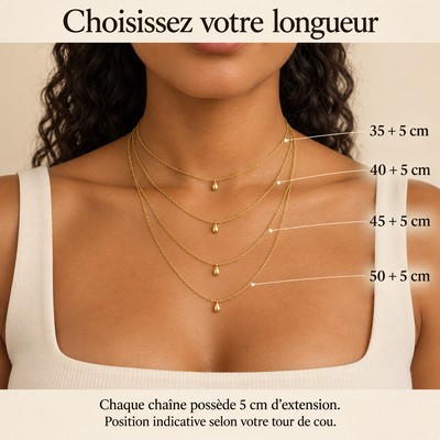 Collier prénom arabe personnalisé – Acier inoxydable doré