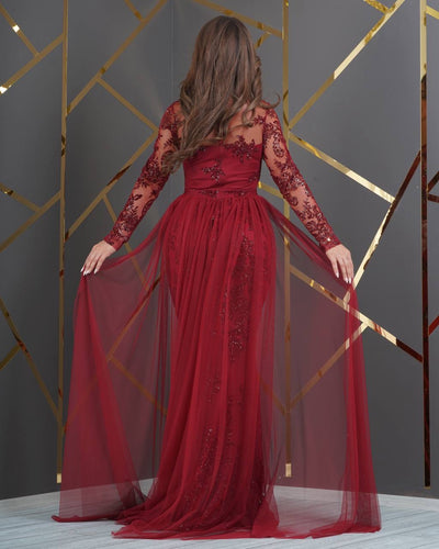 Robe de soirée rouge longue - Yasmina