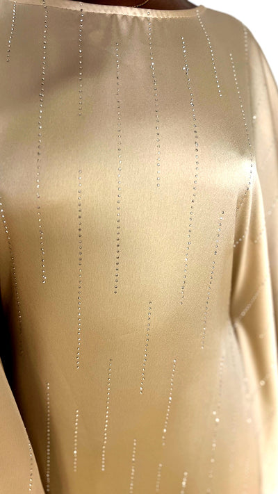 Abaya papillon à strass - Lila