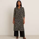 Ensemble femme chic imprimé girafe noir et beige – vue de face