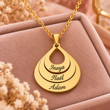 Collier Personnalisé 3 Prénoms en Acier Inoxydable Doré – Plusieurs Modèles au Choix