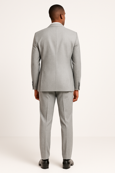 Costume homme 3 pièces gris clair SUITMEN Slim Fit – vue arrière