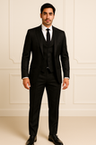 Smoking homme noir SUITMEN coupe ajustée avec cravate et chemise blanche