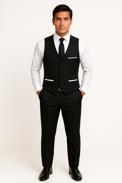 Tuxedo noir homme SUITMEN 3 pièces – look chic pour soirée et cérémonie