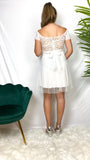 Robe de soirée courte dentelle et tulle Sienna