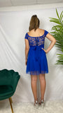 Robe de soirée courte dentelle et tulle Sienna