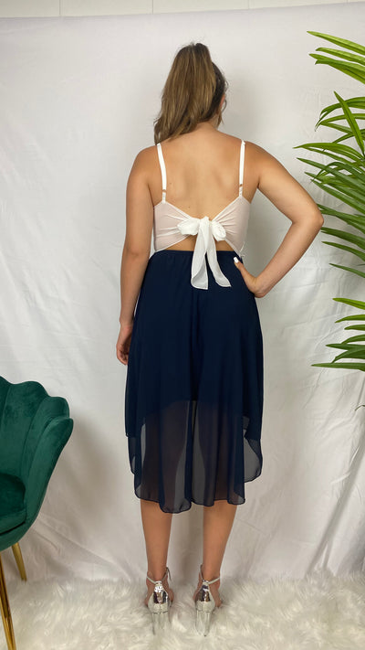 Robe de soirée asymétrique