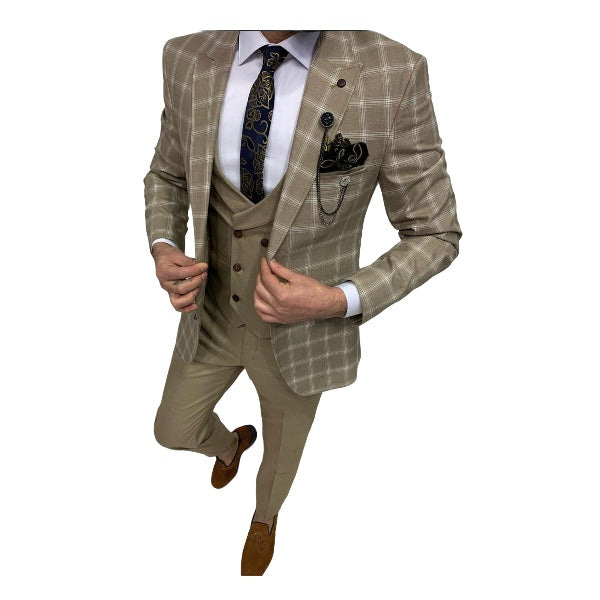 Costume à carreaux 3 pièces 