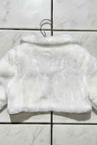 Boléro blanc pour petite fille en fourrure