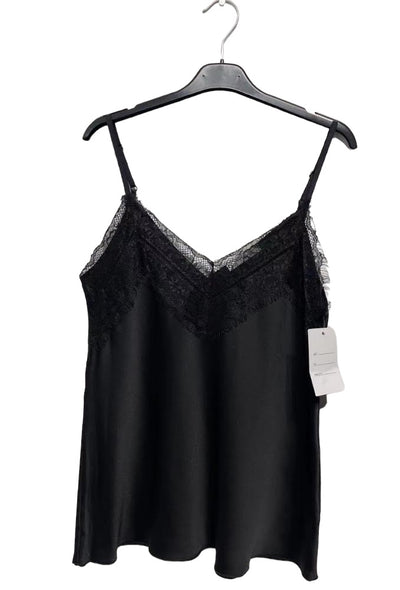 Top caraco en satin et dentelle