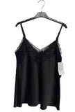 Top caraco en satin et dentelle