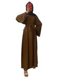 Abaya en soie de médine manche large
