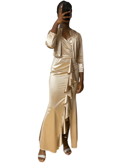 Robe en satin demoiselles d’honneur dorée