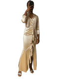 Robe en satin demoiselles d’honneur dorée