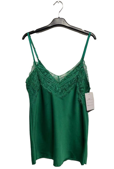 Top caraco en satin et dentelle