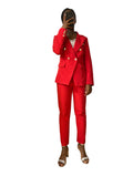 Tailleur femme rouge croisée croisée