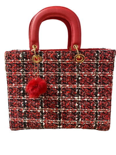 Sac à main rouge et or