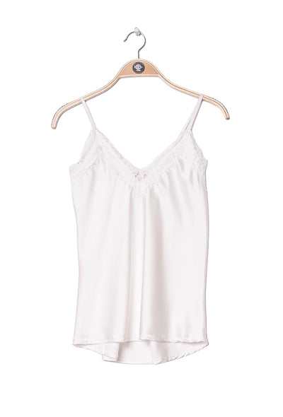 Top caraco en satin et dentelle