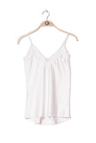 Top caraco en satin et dentelle