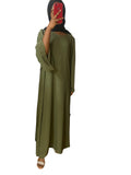 Abaya en soie de médine manche large