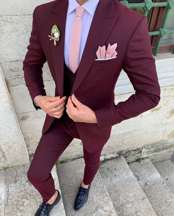 Costume complet Bordeaux 3 pièces