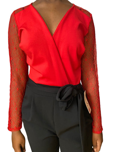 Combi femme rouge et noire