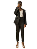 Tailleur femme noire veste croisée